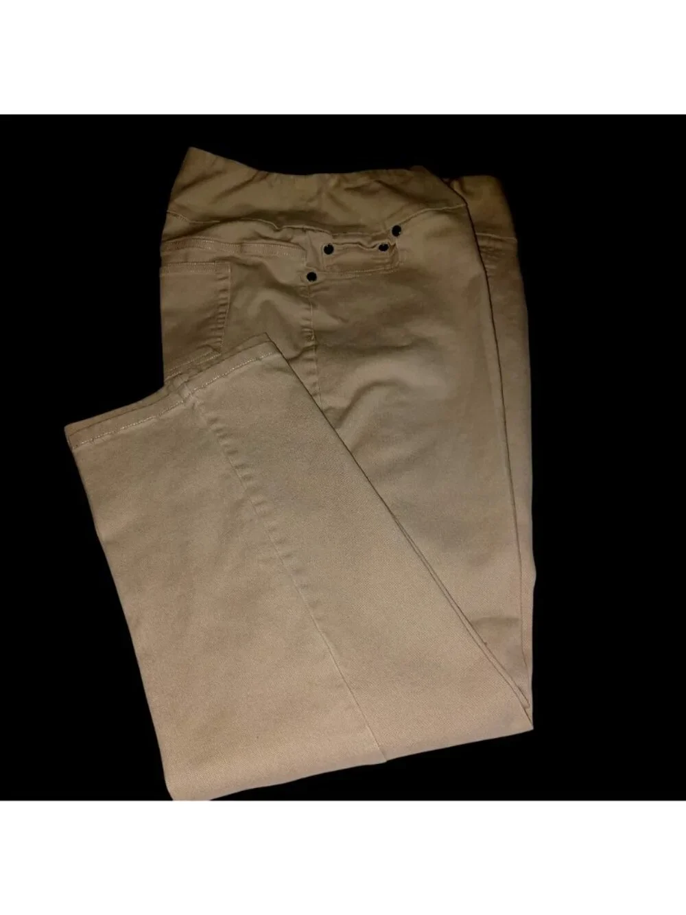 Petite Denim Jeans Tan Straight Leg Pull-On Stretch Pockets Chadwicks Womens 12P
